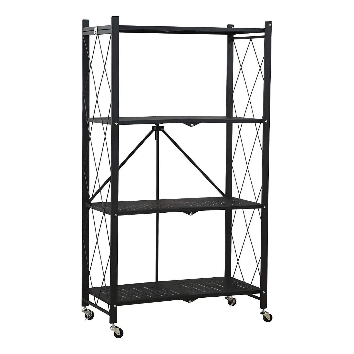 Estante Plegable Acero de 4 pisos con Ruedas
