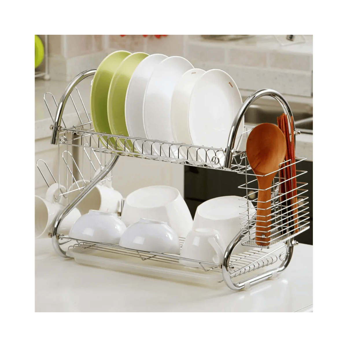 Secador de Platos de 2 Niveles de Acero