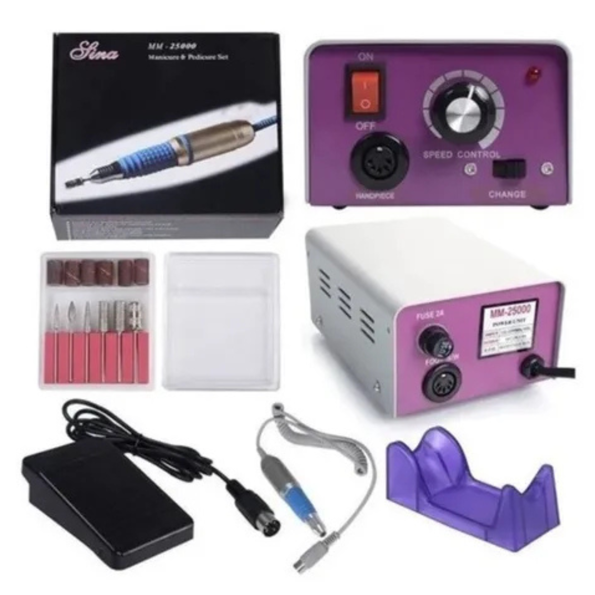 Dremel Profesional 25000 RPM + 12 Brocas para Manicure