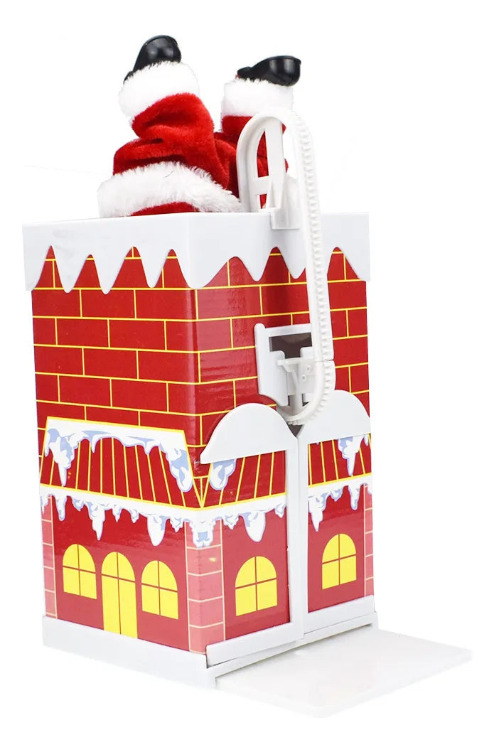 Papá Noel subiendo por la chimenea