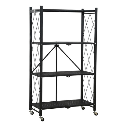 Estante Plegable Acero de 4 pisos con Ruedas