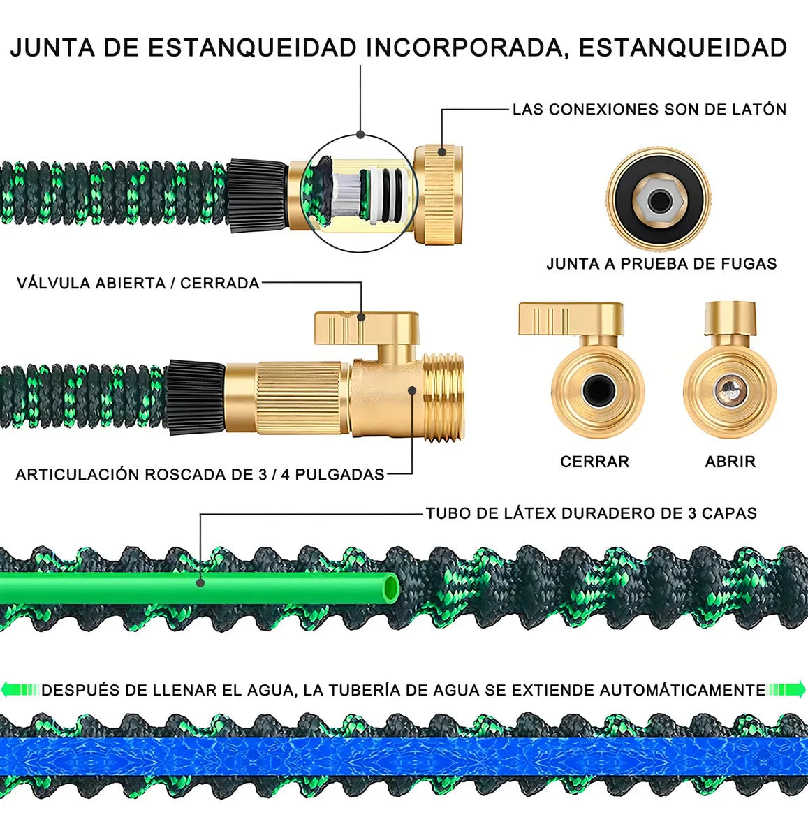 Manguera De Jardín Expandible 30 Metros