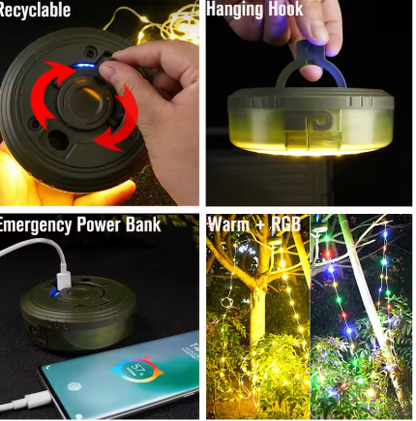 Lampara emergencia camping solar + Cinta