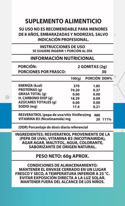 60 GOMITAS NAD+RESVERATROL 1000mg